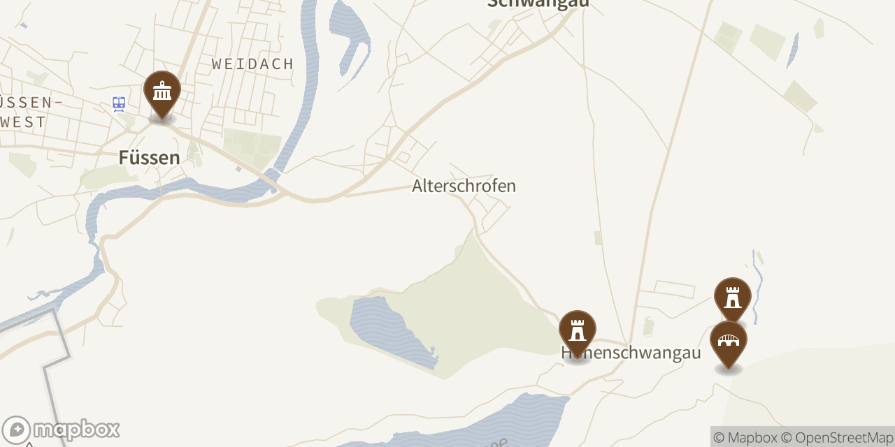 map of Neuschwanstein Castle area